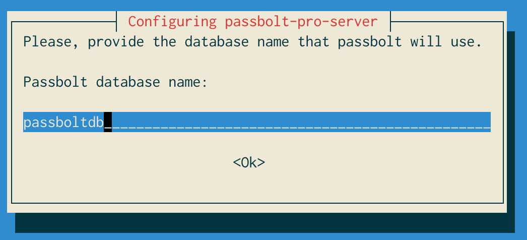 Database name dialog