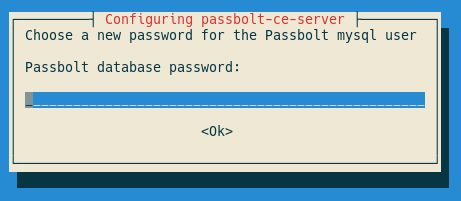 Database passbolt user pass dialog