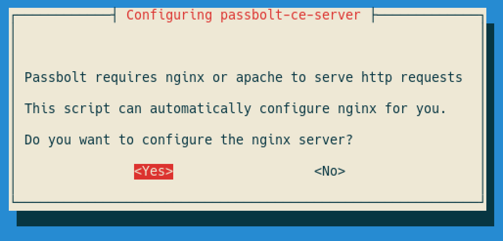 Nginx configuration message