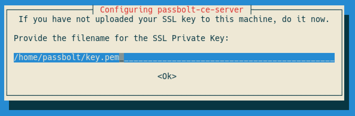 SSL private key path