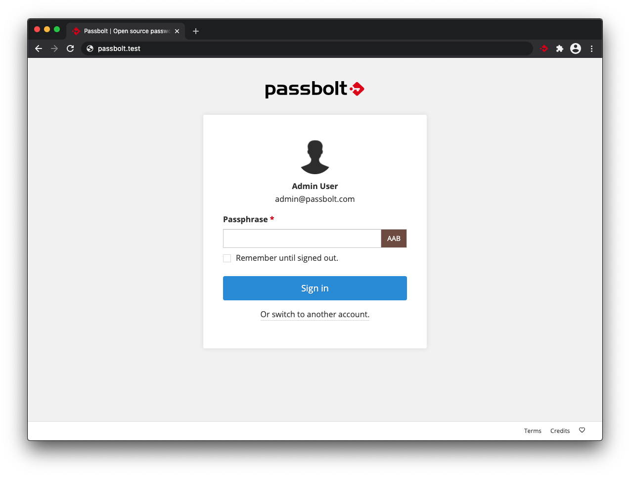 The redesigned login page.