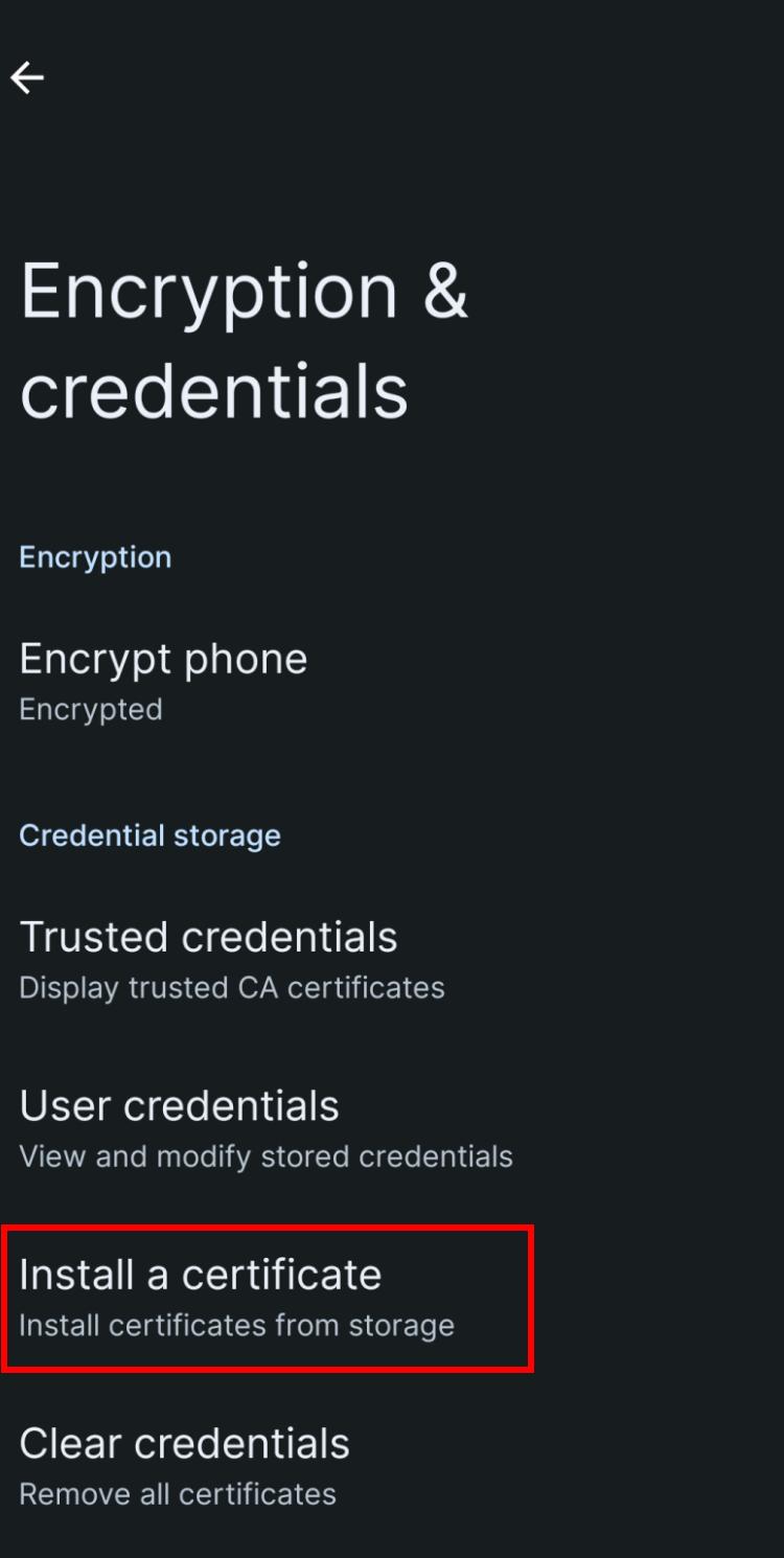 Install a certificate