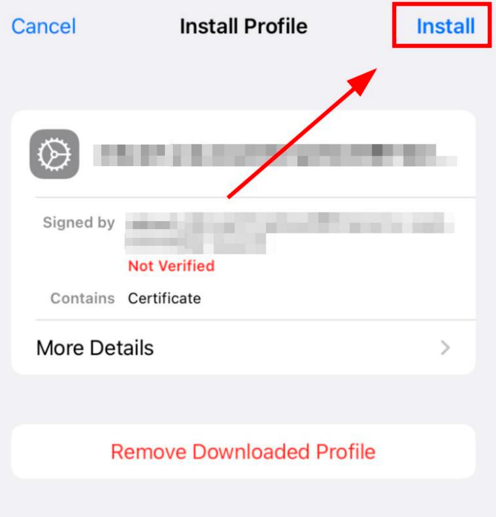 Install profile