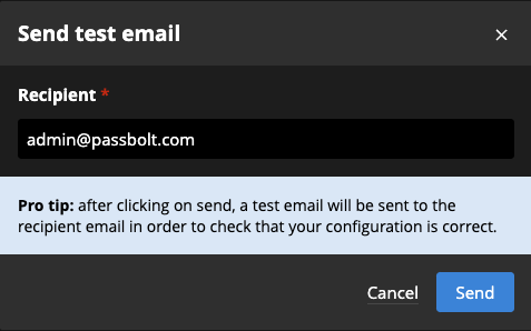 Email Server - Test notifications